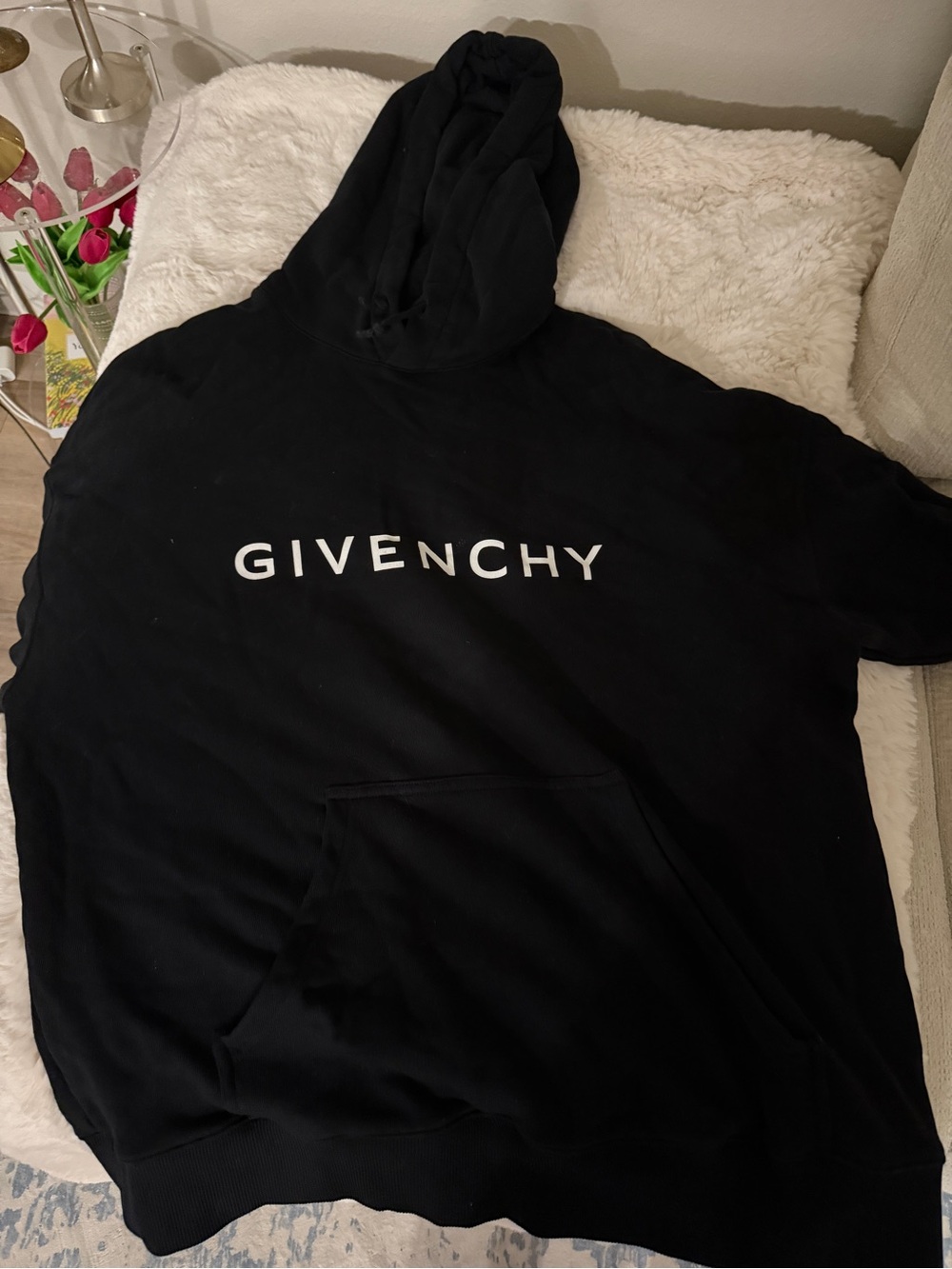 Givenchy Black Logo Zip-Up Hoodie Sweater
